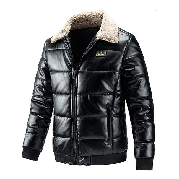 Herrenbekleidung Lederjacke Herren Plus Samt Verdickte Baumwolljacke Lammwolle Reversjacke Motorrad Lederjacke Herrenjacke Baumwolljacke_voghion.com