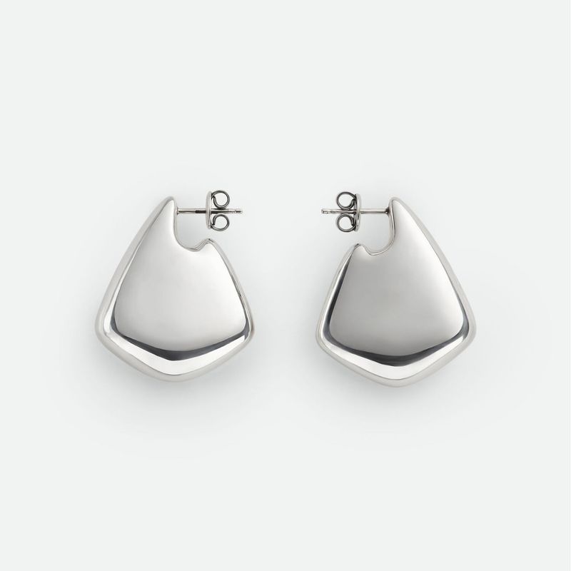 Copper tube hollow earrings high quality polished brass glossy irregular ladies earrings_voghion.com