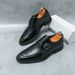 Unbeatable Quality Large Size Men's 2024 Spring And Autumn New Low Top Horse Collar Buckle Le Fu English Foot Stomping Leather Shoes_voghion.com