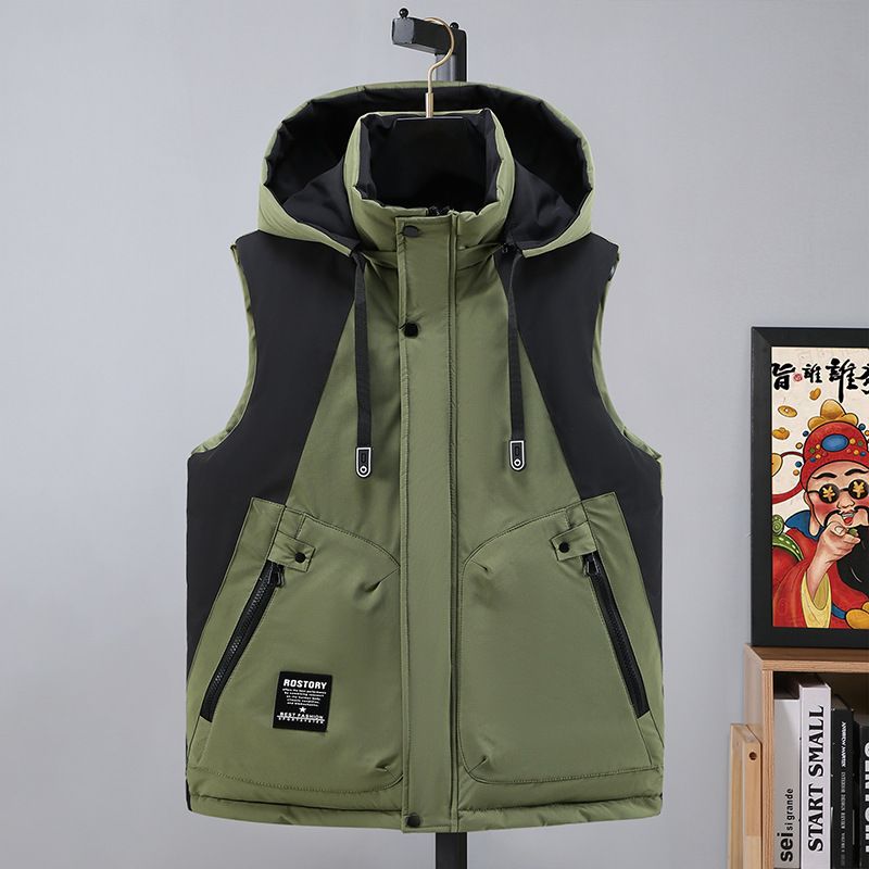 Wasserdichte Weste Für Männer, Herbst Winter, Student Arbeitskleidung, Outdoor Baumwolle Herren Arbeit Weste, Ärmellose Jacke, Warm Und_voghion.com