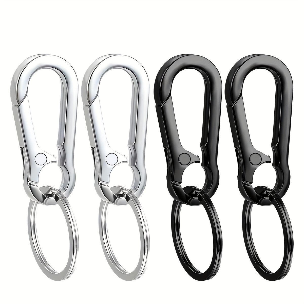 4 Pack Keychain, Metal Key Chain, Sturdy Key Ring, Key Rings Key Organizer Keychain Clip Key Chains For Men Women_voghion.com