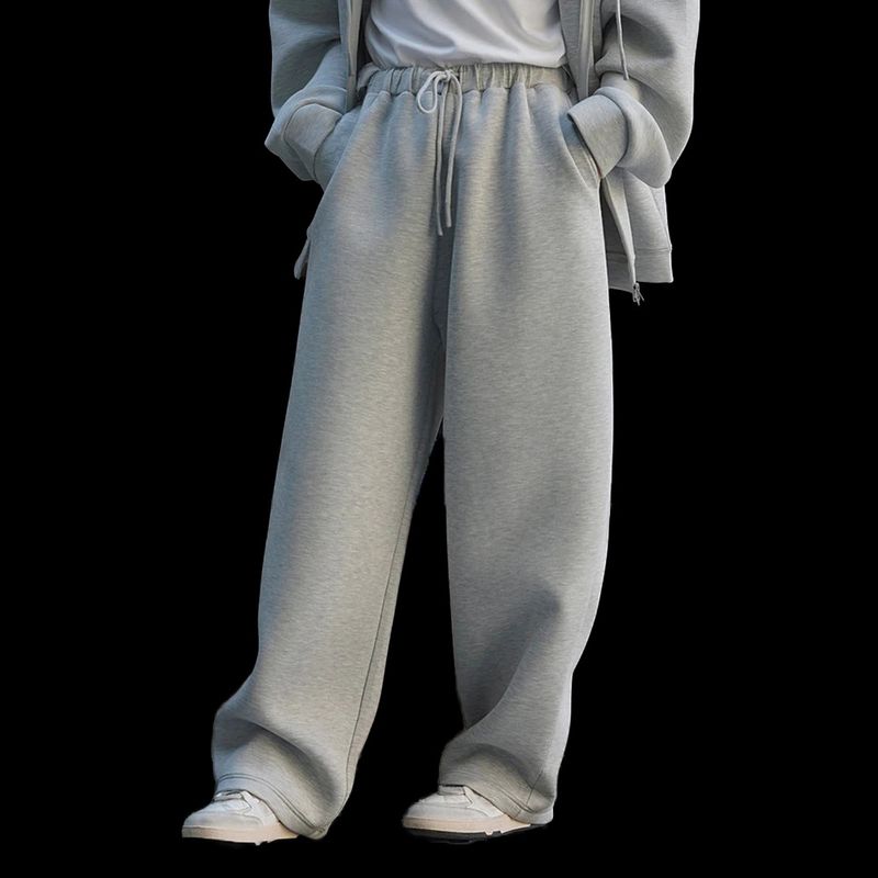 Women's Clothing Spot Hooded Sweater Pants Set Women's Casual Zipper Jacket + Drawstring Wide Leg Pants Two piece Set_voghion.com