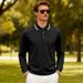 Men's Breathable Jacquard Polo Shirt - Loose Fit Long Sleeve Casual Top For Golf & Everyday Wear_voghion.com