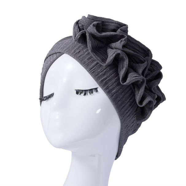 Elastic Pleated Lace Headscarf Hat – Fungus Lace Hair Care Cap, Adjustable & Breathable_voghion.com