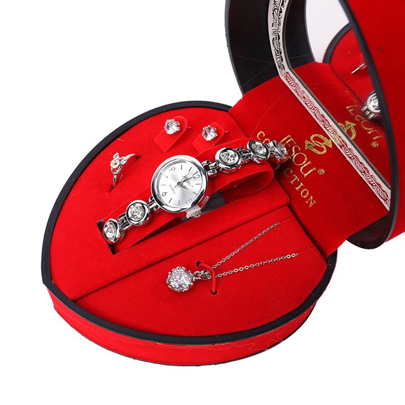 A must have set for friends, parents, colleagues, quartz watch + necklace + earrings + ring ladies exquisite packaging_voghion.com