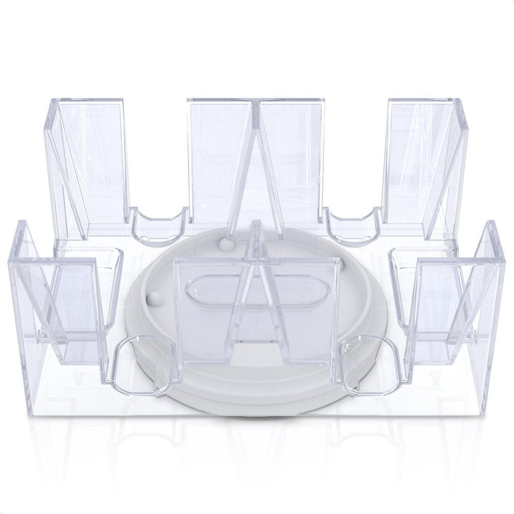 Canasta Card Holder 6 Deck Plastic Revolving Card Game Holder Playing Cards Tray Rotating 360° Organizes Multiple Decks For Canasta Poker And More L_voghion.com
