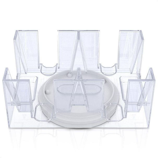 Canasta Card Holder 6 Deck Plastic Revolving Card Game Holder Playing Cards Tray Rotating 360° Organizes Multiple Decks For Canasta Poker And More L_voghion.com