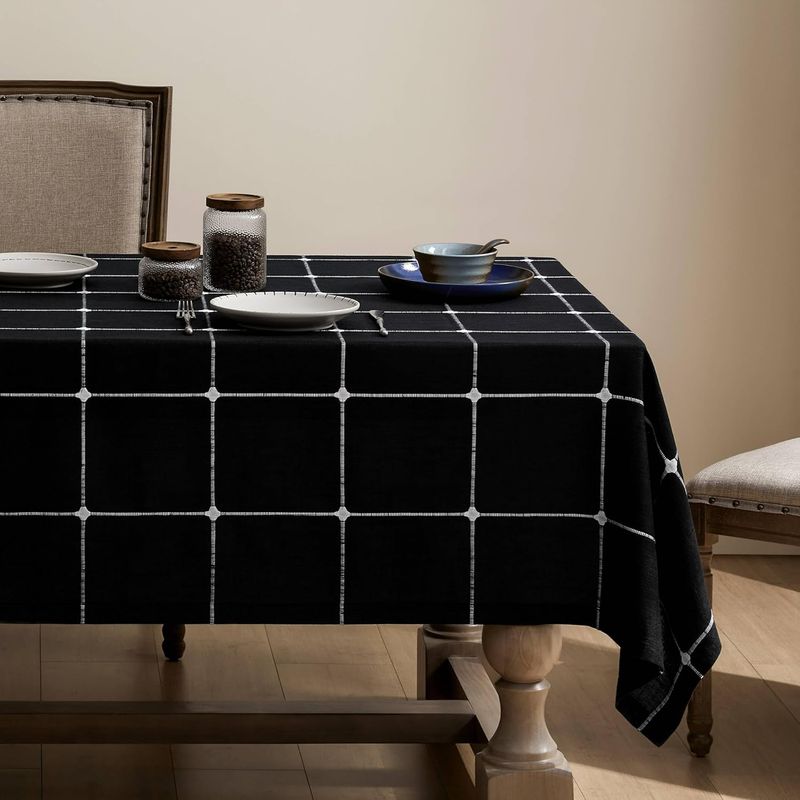 ZeeMart Cotton Linen Tablecloth - Farmhouse Style 152x213cm Bohemian_voghion.com