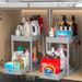 2-Tier Sliding Under Sink Organizer Multifunctional Space-Saving Bathroom Cabinet Basket Storage Drawer Under Cabinet Box_voghion.com