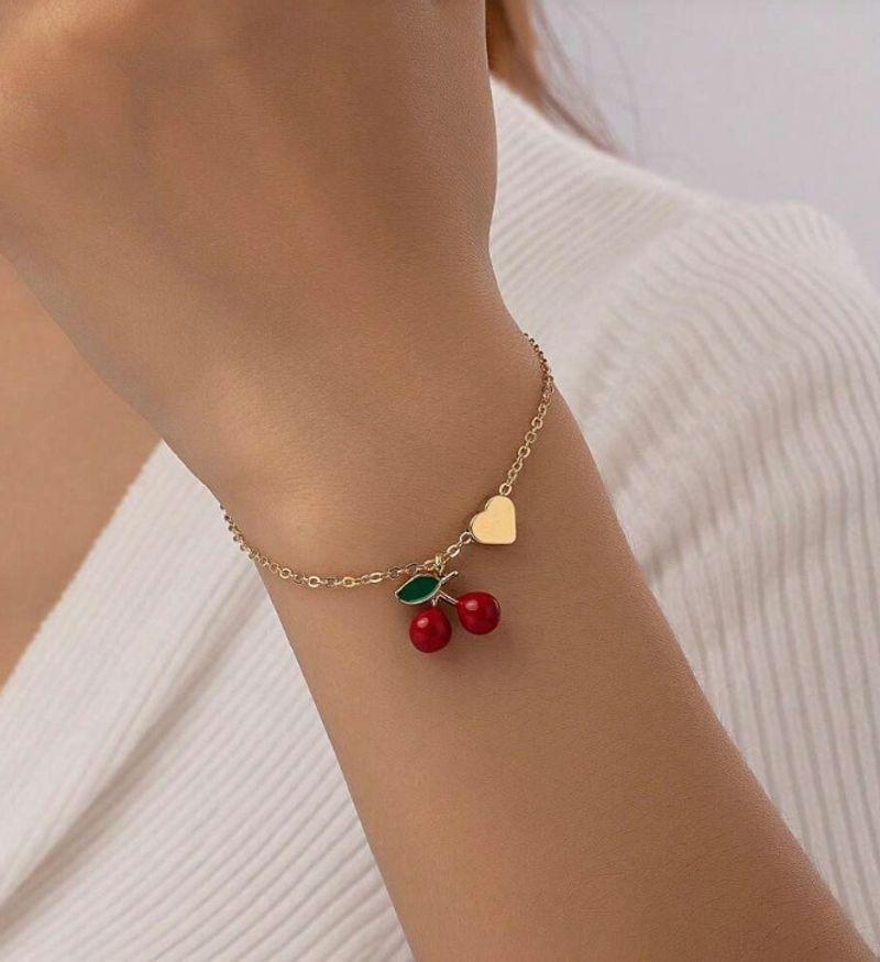 Chinese Style High-end Colorful Fruit Cherry Pendant Creative Fresh Sweet Niche Bracelet_voghion.com