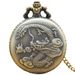 Neue chinesische Drachentasche Phoenix Half Eagle Hollow Antique Black Face Quarz Halskette_voghion.com