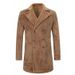Men's Winter Wool Coat – Thick Fleece Lined Overcoat, Double Breasted Pea Coat, Slim Fit Casual Jacket For Fall & Winter (Camel, S-XXL)_voghion.com