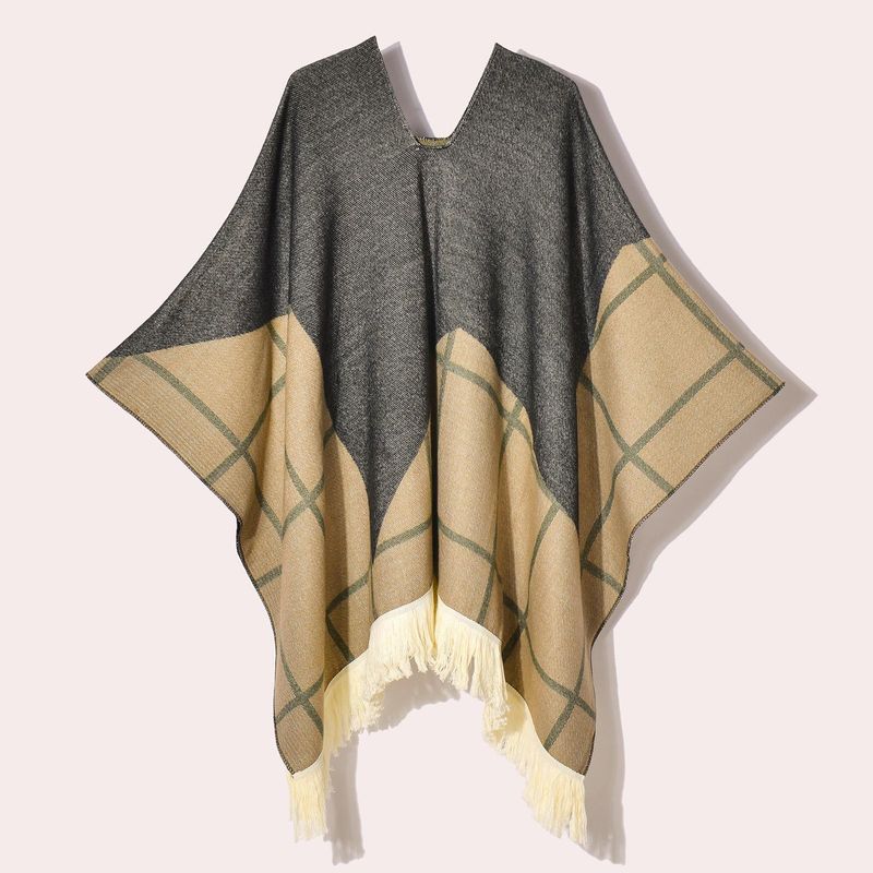 Xinjiang Tibet Nepal Travel femeii șal stil etnic cu franjuri pulover cald jacquard decorativ în aer liber pelerină_voghion.com
