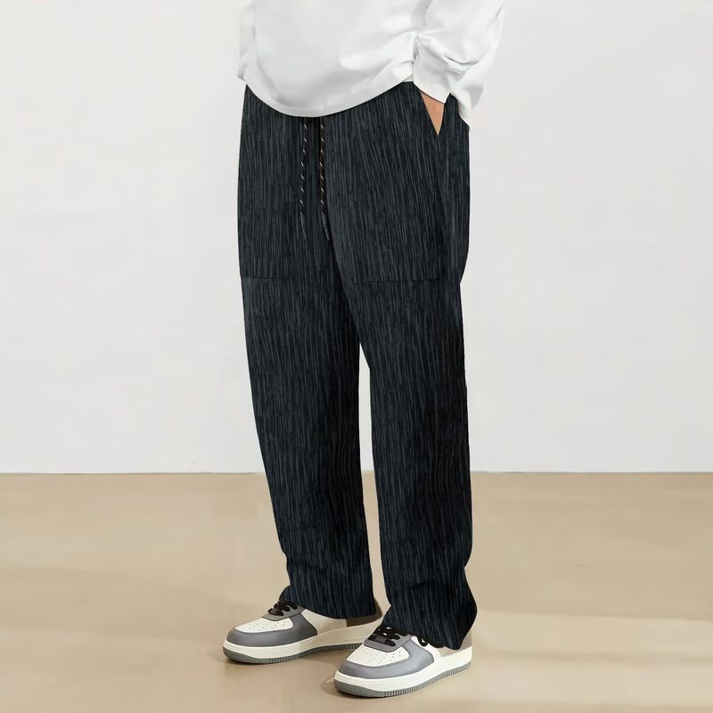 Herenkleding Zomer Heren Hip Hop Ademend Katoen En Linnen Gestreepte Losse Casual Sportbroek_voghion.com