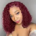 99j Burgund Wasser Welle Lockige Menschliches Haar Perücke 13x4 Transparent Spitze Kurze Bob Perücken für Frauen Remy_voghion.com