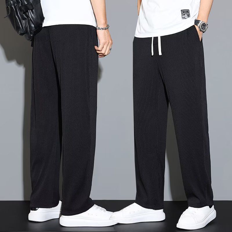 Herrenbekleidung Gerade Sporthose Herren Lockere Sommerhose Drapierte Jogginghose Dünne Hose mit weitem Bein Herren Schnelltrocknende vielseitige Freizeithose für Herren_voghion.com
