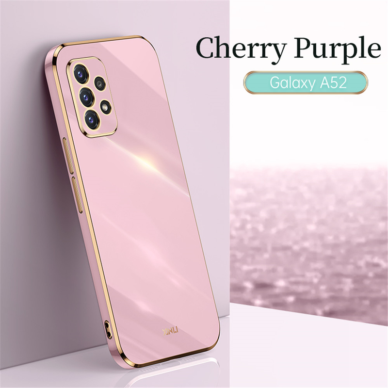 Luksusowa galwanizowana kwadratowa ramka etui na telefon do Samsung Galaxy A32 72 52 A72 A32 4G A52 A22 5G A82 miękka powłoka silikonowa_voghion.com