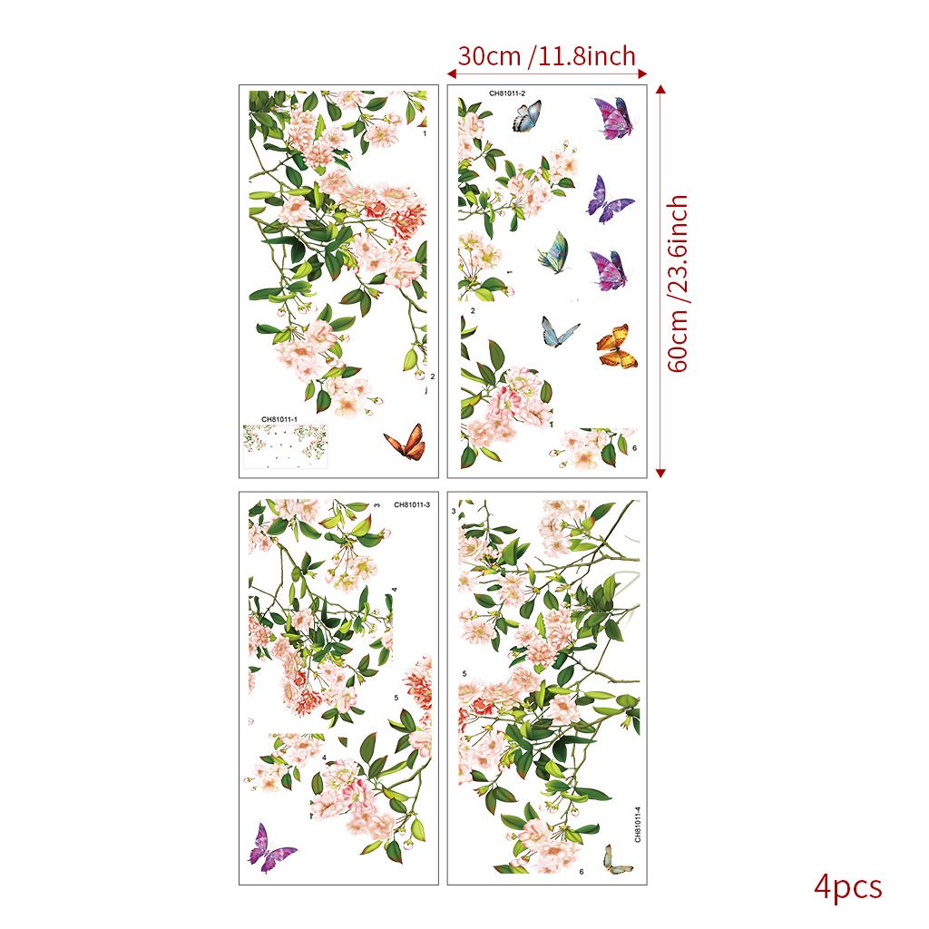 Rosa Schmetterling fliegen PVC mattiert CH81011 Wohnzimmer, Schlafzimmer selbstklebende Wandaufkleber_voghion.com