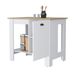 Vancouver 1-Door Kitchen Island With Open Shelf White And Macadamia_voghion.com