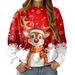 Cross-Border Sweater Herbst Winter New Deer Christmas Strickpullover Europäisch Amerikanischer Stil Locker Langarm Rundhals_voghion.com