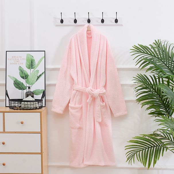 Μπουρνούζι Fleece Pineapple Micro Fleece Μπουρνούζι βελούδινο μακρύ ρόμπα σπα απορροφητικό μπουρνούζι_voghion.com