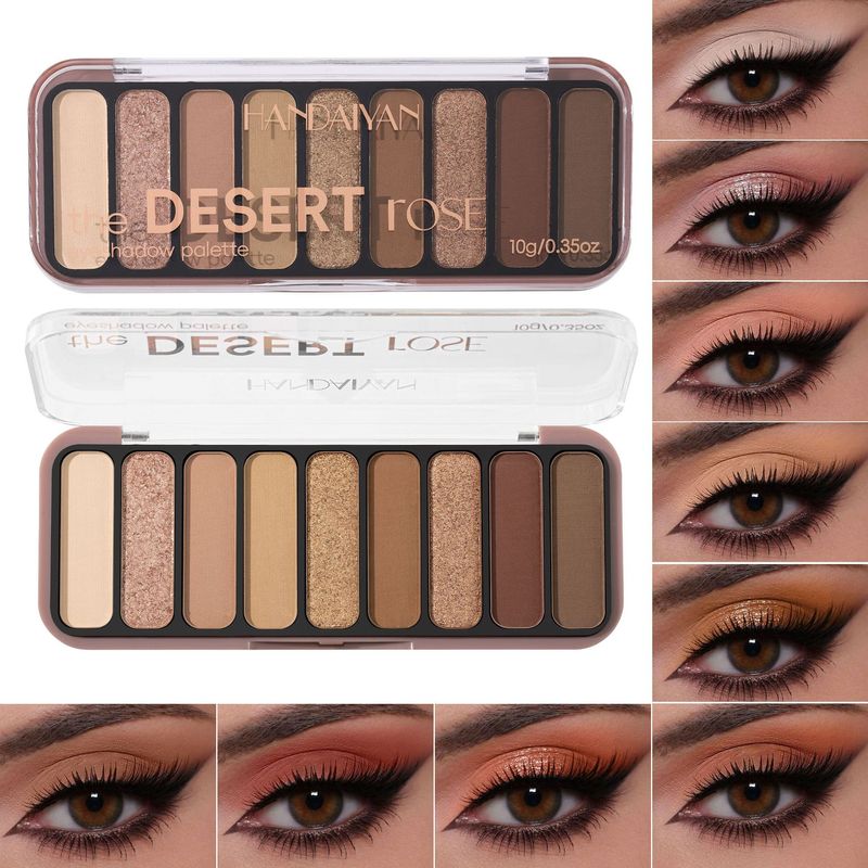 Lidschattenpalette mit 9 Farben – Perlmutt- und matte Erdtöne, ultrafeiner Glitzer, lang anhaltende Pigmente_voghion.com