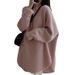 Dameskleding Zachte gebreide trui - Oversized effen kleur trui, comfortabele tuniek met lange mouwen voor dames_voghion.com