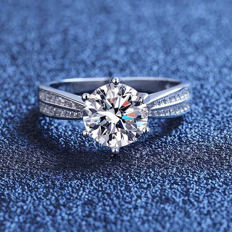 2 Carat Starlight Queen Ring For Women, 925 Sterling Silver D Color Moissanite Ring, Simulated Jewelry_voghion.com