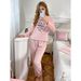Flannel Women's Pajama Set Thickened Warm Casual Wear Cute Loungewear_voghion.com
