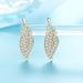 Sterling VENUS Sier Zircon Orecchini a bottone Foglie Orecchini Moda Orecchini geometrici Gioielli da donna Regali Chi anelli anelli_voghion.com