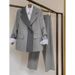 Women's Clothing Professional Fashion Blazer & Wide Leg Pants Set - Comfortable Office & Casual Outfit (Gray Blazer / Gray Blazer & Pants, S/M/L/XL)_voghion.com