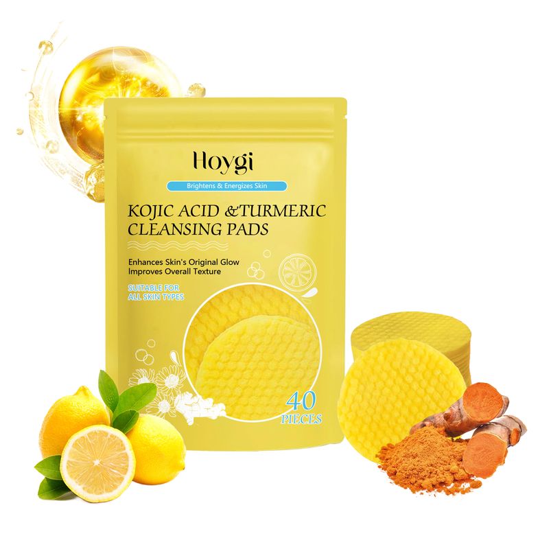 Hoygi Turmeric Acid Cleansing Pad Facial Skin Pore Cleansing, Makeup Remover Gentle Exfoliating Cleansing Pad_voghion.com