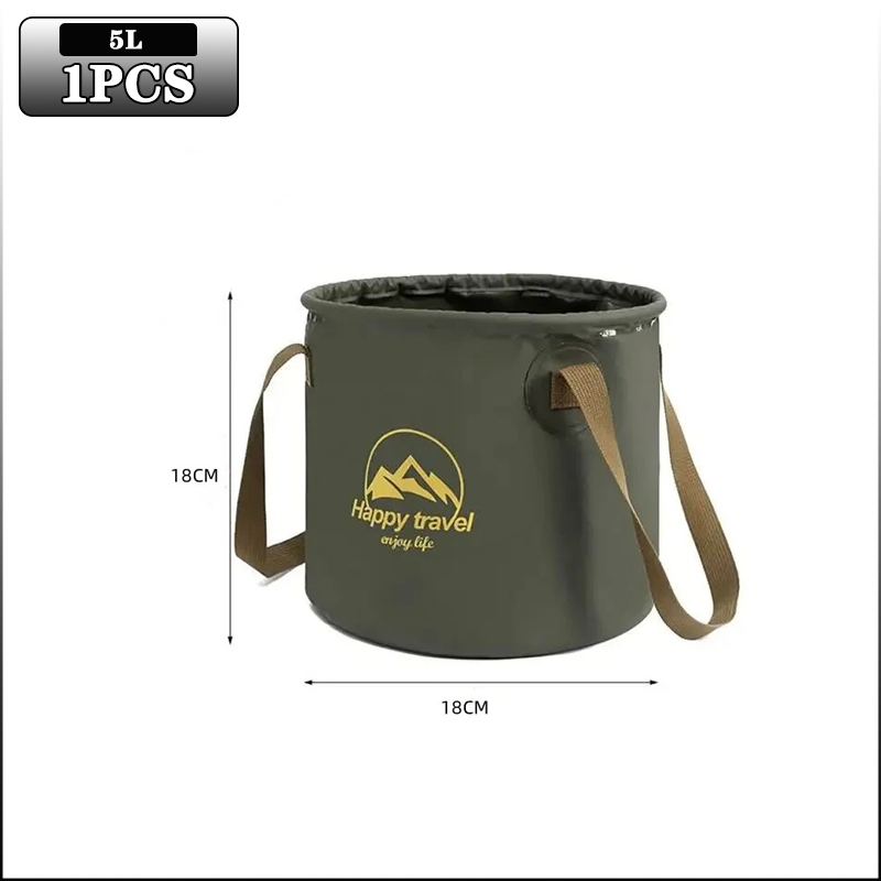 5/10/20L Folding Portable Bucket With Cover Car Wash Fishing Bathroom Tool Silicone Bucket Outdoor Camping Household Supplies_voghion.com