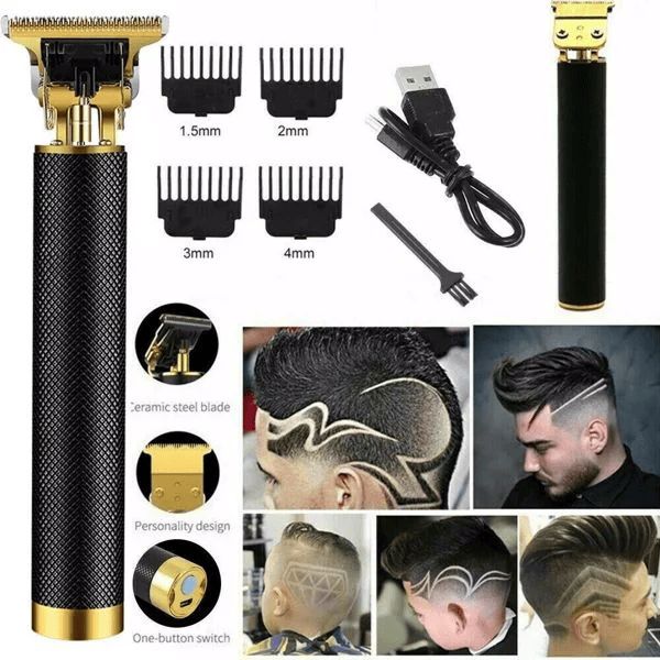 Tondeuse à cheveux professionnelle vintage T9 pour hommes, sans fil, USB, pour barbier Drago_voghion.com