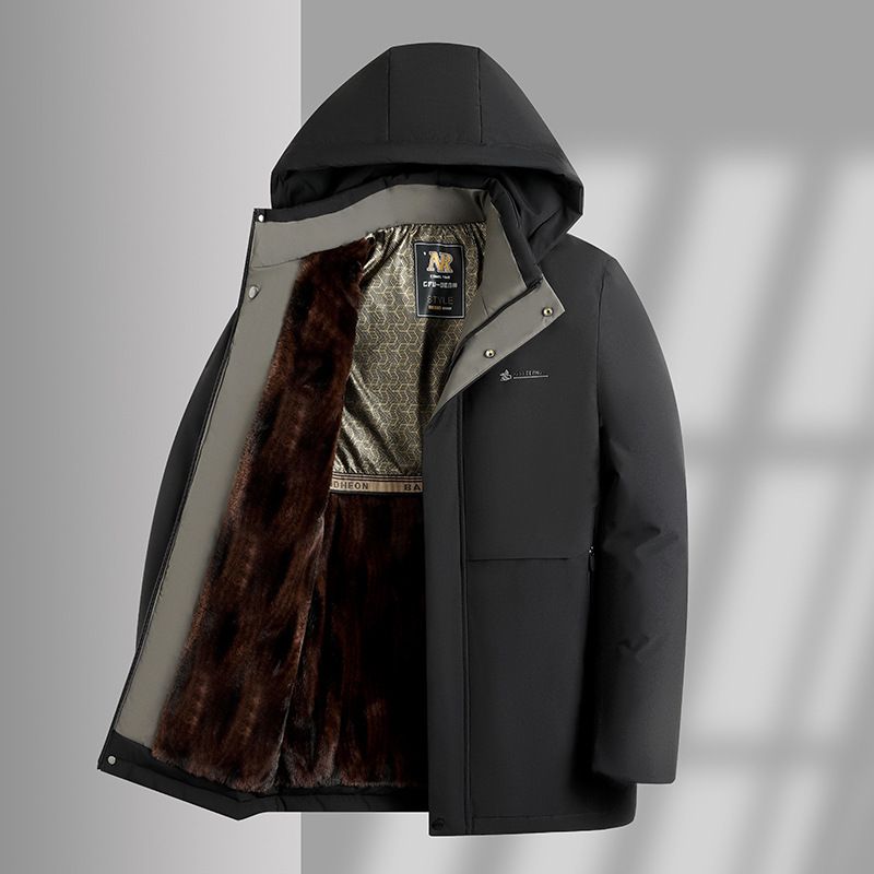 Herren-Wintermantel mit abnehmbarer Kapuze und Fleecefutter – warme, dicke Jacke für Business Casual (Khaki, Schwarz, Marineblau) – Optionen in Übergröße_voghion.com