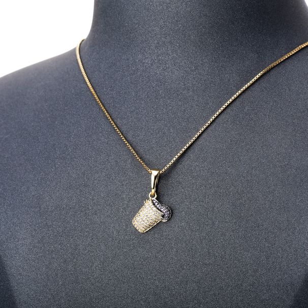Nuova collana in argento S925 massiccio con ciondolo da donna con gelato, accessori in oro con catena per clavicola, collana in argento sterling di nicchia_voghion.com