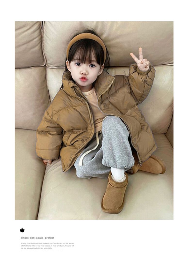 Children's white duck boys and thick casual down jacket for girls, loose cotton jacket, winter coat, T_voghion.com