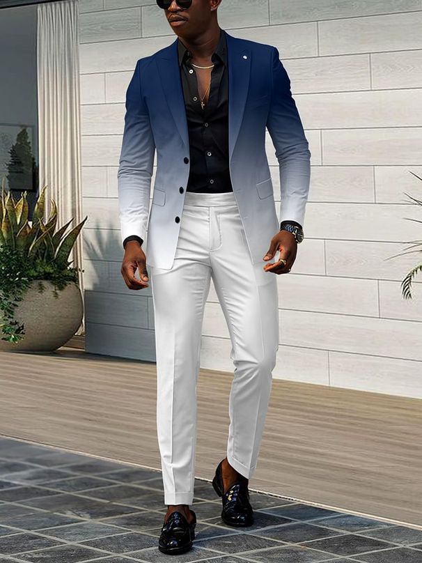 Gradientna čedna obleka moška trendovska in modna ohlapna obleka moška obleka hlače obleka_voghion.com