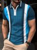 Polo a maniche corte con colletto casual da uomo, di qualità imbattibile, con stampa a righe, per tutti i giorni_voghion.com