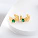 Women's Fashion Geometric Emerald For Women C-shaped Niche Design High-end Cold Style Earrings_voghion.com