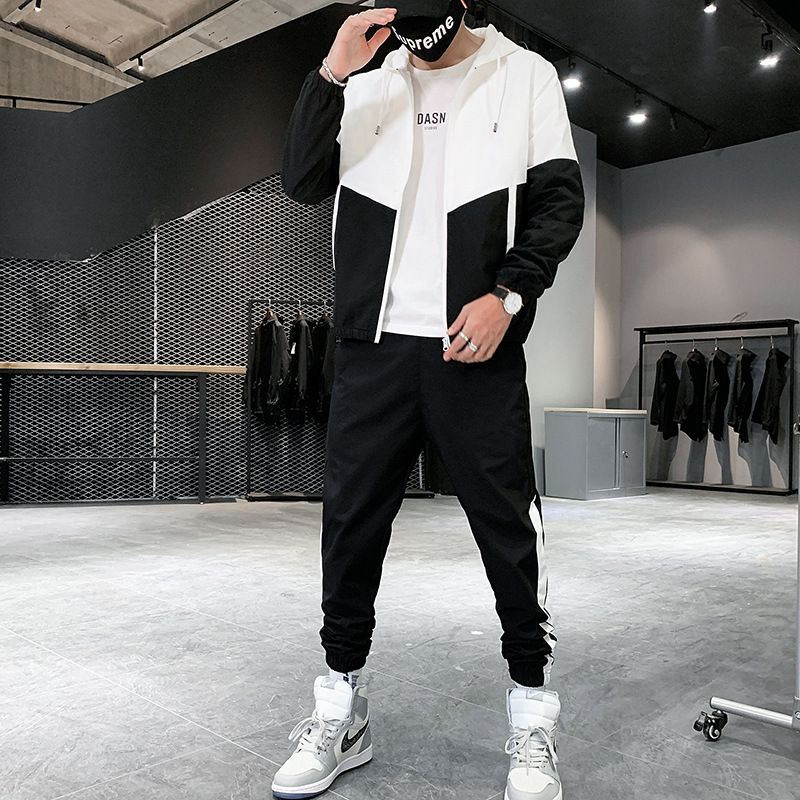 Abrigo para hombre, chaqueta informal de primavera, versión coreana, tendencia 2020, nueva ropa de otoño, ropa de trabajo combinada con un conjunto deportivo._voghion.com