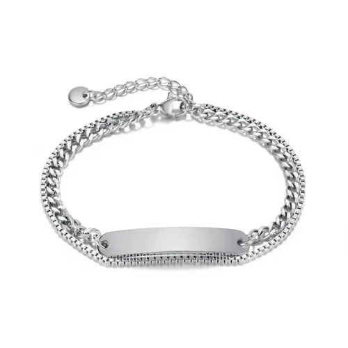 Women's Jewelry Fashion Titanium Steel Double Layer Stacking Summer Commuting All Match Stainless Steel Long Curved Brand Bracelet Female_voghion.com