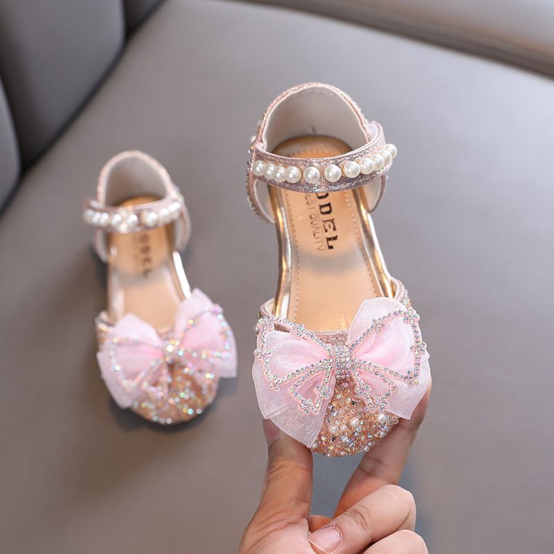Mädchen Prinzessin Student Mädchen Einzelnen Schuh Leder Schuhe Mit Bogen_voghion.com