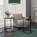 2 Piece Round Nesting Side Tables Set Tempered Glass Top Metal Leg Coffee Tables_voghion.com
