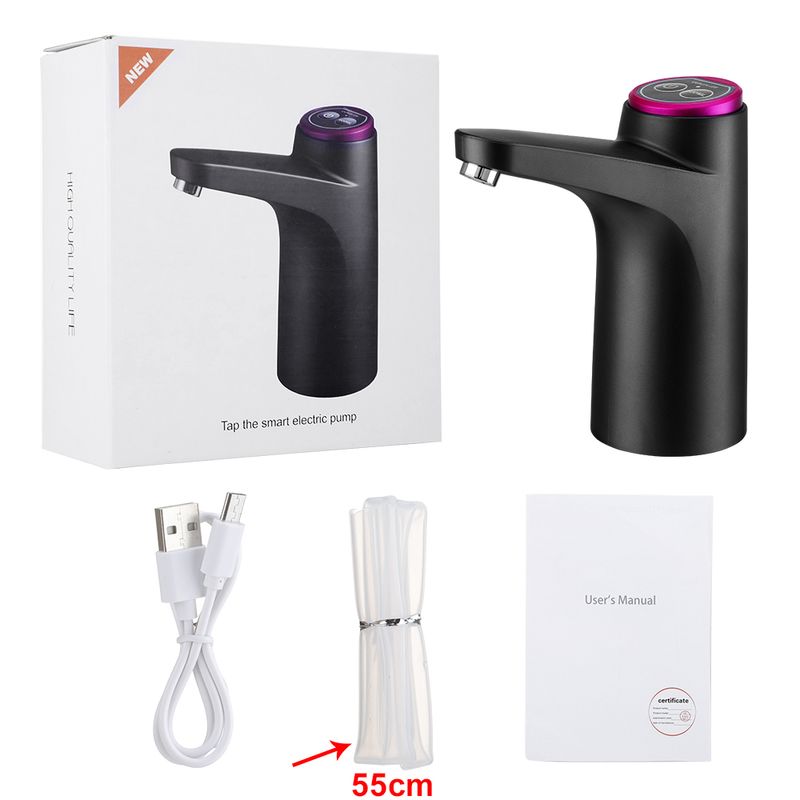 Water Dispen Automatic Electric Water Pump Button Control USB Charge Portable for Kitchen Office Outdoor D_voghion.com