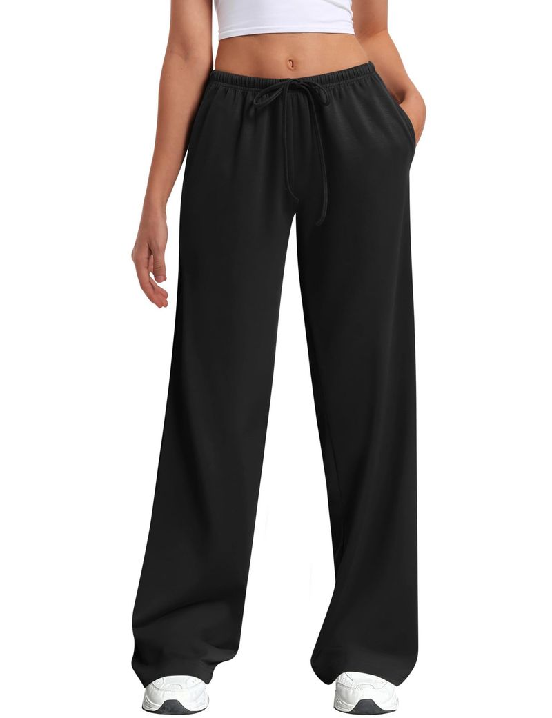 Pantalon de survêtement ample taille basse pour femmes européennes et américaines, jambes larges, cordon de serrage, ceinture élastique, poches, pois, 2025_voghion.com