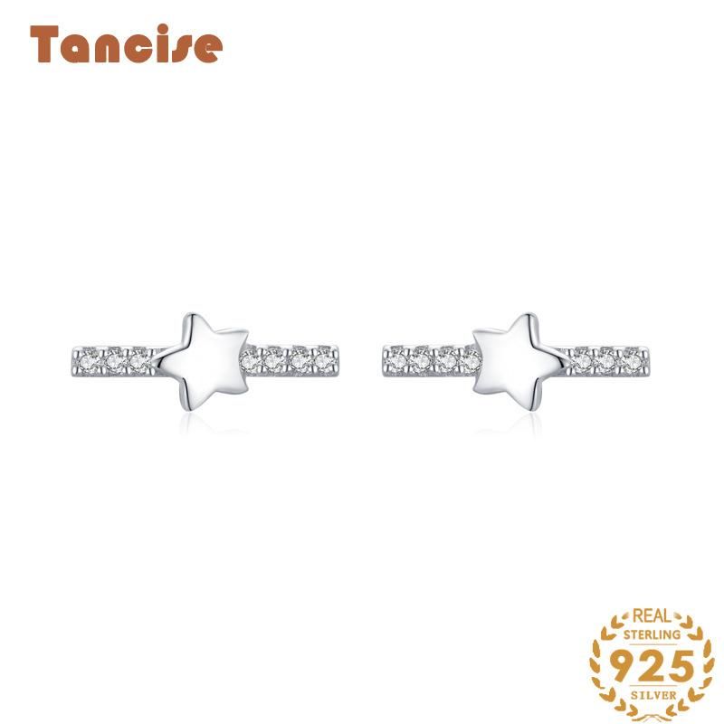 Tancise Silver Zircon Boucles d'oreilles Boucles d'oreilles pendantes pour femmes Cadeaux de fête de mariage_voghion.com