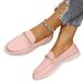 2024 Herbst 2024: Elegante, flache Freizeit-Loafer im europäischen und amerikanischen Stil für Damen in Übergrößen mit Metallkette._voghion.com