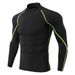 Men's Quick-Dry Compression Shirt, High Elasticity Breathable Long Sleeve Workout Top For Running & Gym,_voghion.com