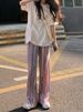 Ice Silk Pink Tie-dyed Pants Women's Summer Thin Colored Wide-leg Casual Cool Shaking Pants Island Dopamine_voghion.com